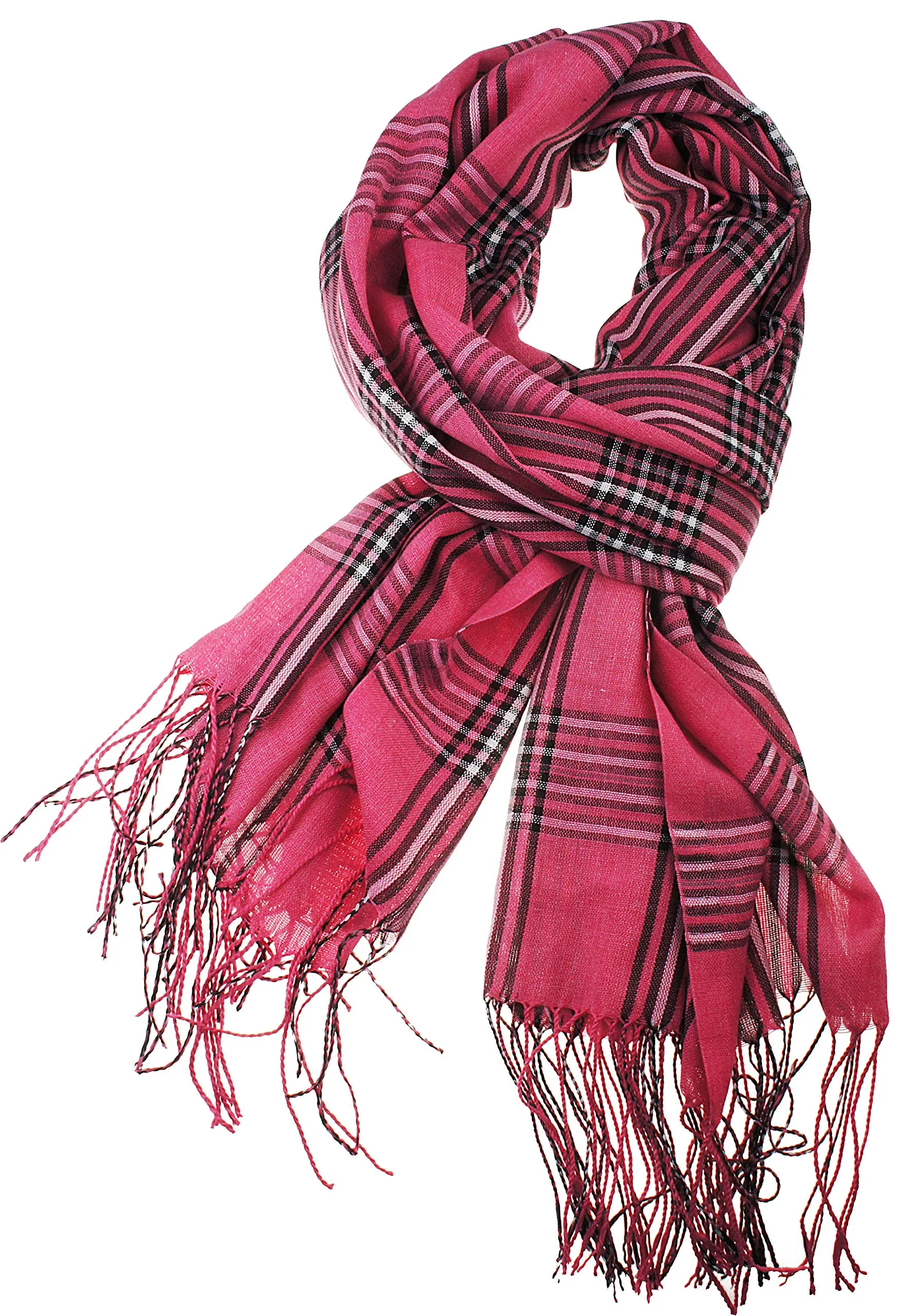 Women's Light Weight Plaid Tartan Sheer Blanket Scarf Shawl Wrap