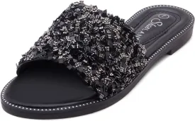 Women's Open Toe Rhinestone Flat Sandals