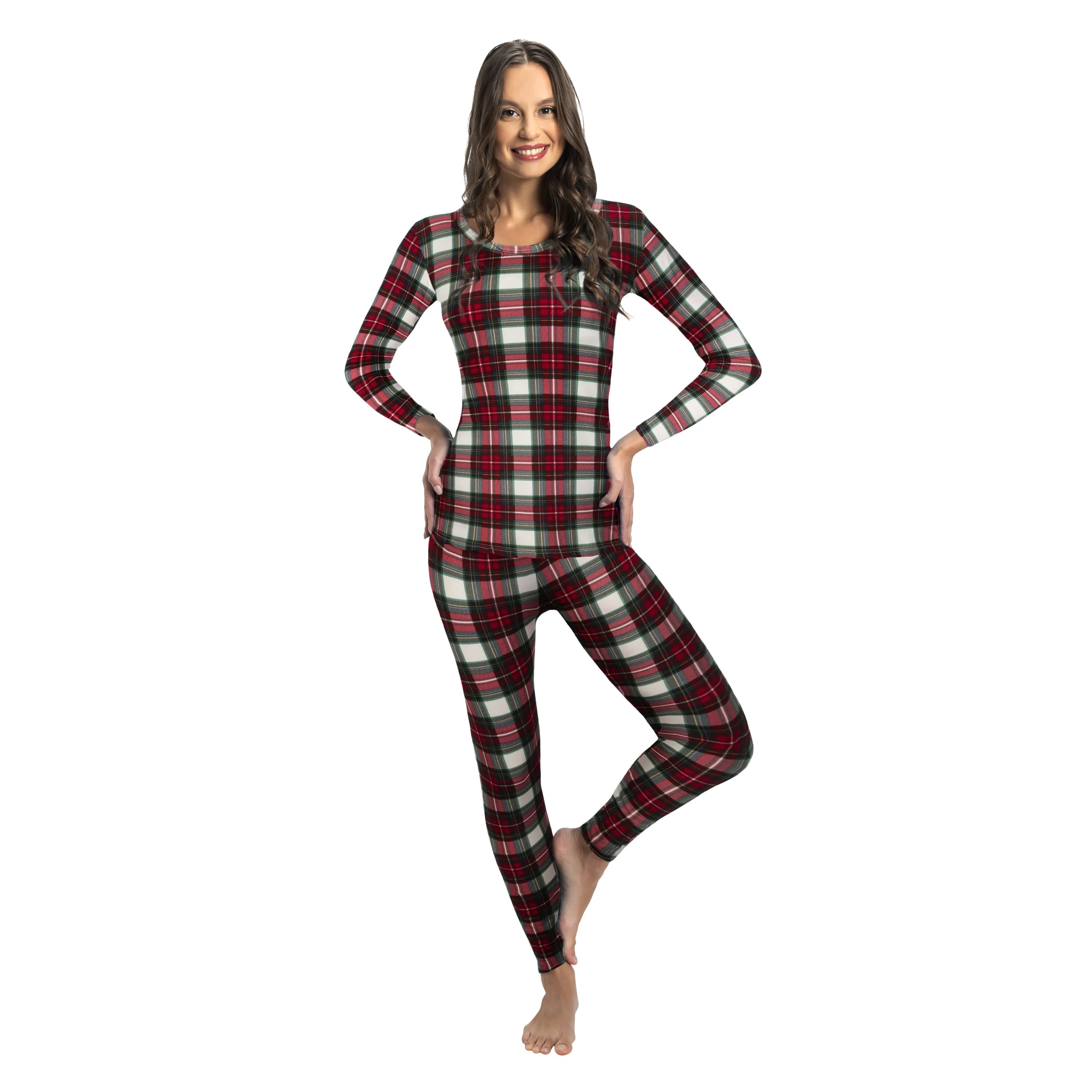 Women's Plaid Series Thermal Set