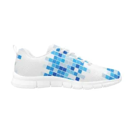 Women's Snekears  Blue And White Mosaic Print - Running Shoes