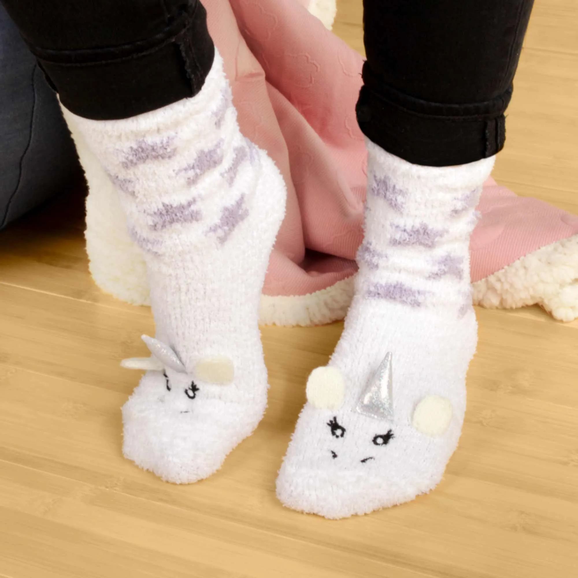 Women's Soft Warm Fuzzy Furry Cozy Unicorn Series Crew Socks, Assortments