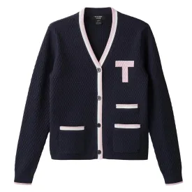 Womens T Cardigan Navy/Pink - AW24