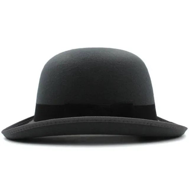 Wool Blend Oval Top Bowler Hats