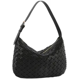 WOVEN BUCKLE SHOULDER BAG