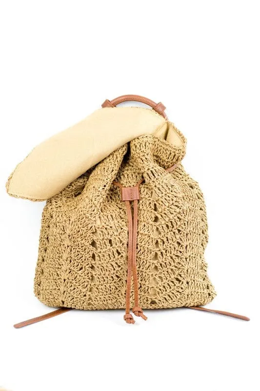 Woven Straw Backpack  *Online Only*