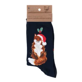 Wrendale 'Festive Fox' Fox Socks