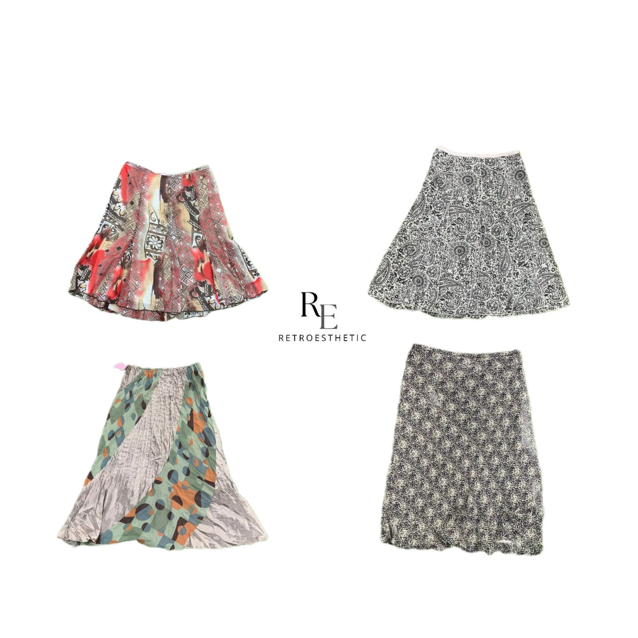 Y2K 2024 Printed Flowy Skirts (SR-059)