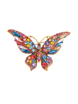 Yellow Chimes Brooch for Women Butterfly Shaped Brooch Fashionable Brooch for Girls and Women (Multicolor-2)