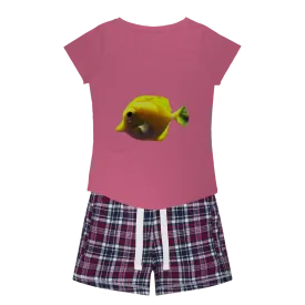 Yellow Fish Women's Sleepy Tee and Flannel Short