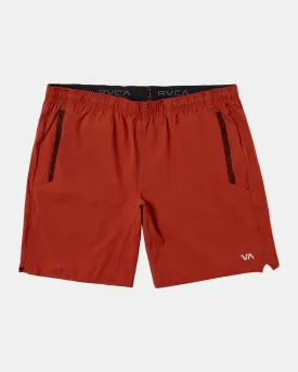 Yogger Stretch 17" Athletic Shorts - Brick Red