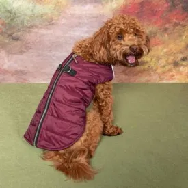 Zip-up Dog Puffer Vest - Burgundy