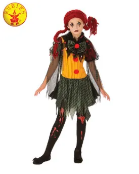 ZOMBIE GIRL CLOWN COSTUME, CHILD