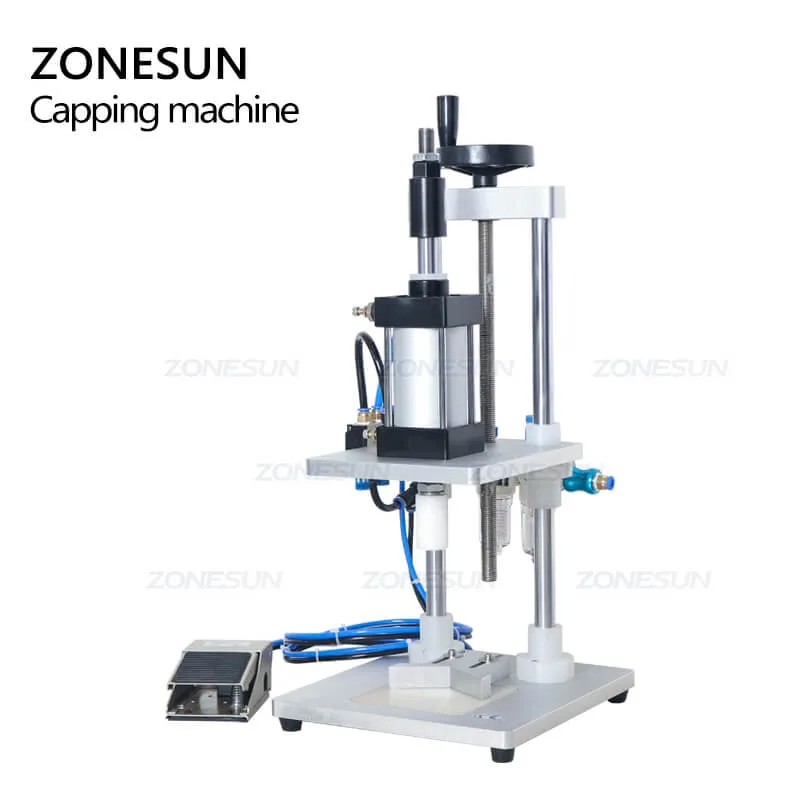 ZS-GK5 Pneumatic Perfume Glass Bottle Capping Machine Desktop Perfume Collar Small Bottle Crimping Pressing Machine