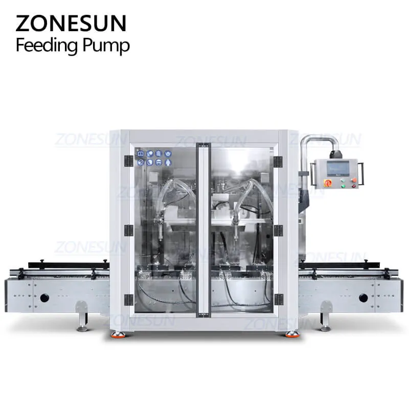 ZS-GYW4 Automatic 4 Heads Mineral Water Cooking Edible Engine Oil Grease Weighing Filling Machine